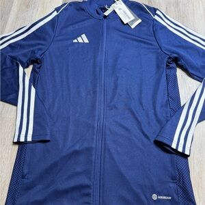 adidas Navy Zip-Up Training Jacket with White Tags